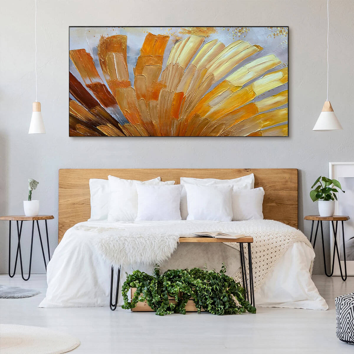 GOLDEN RADIANCE: Abstract Gold Textured Impasto Oil Painting