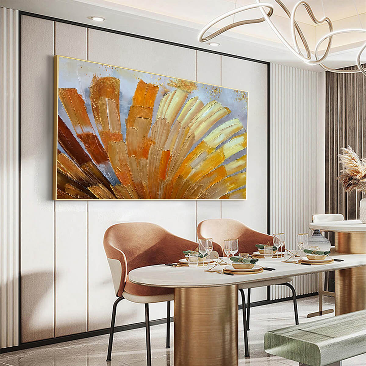 GOLDEN RADIANCE: Abstract Gold Textured Impasto Oil Painting