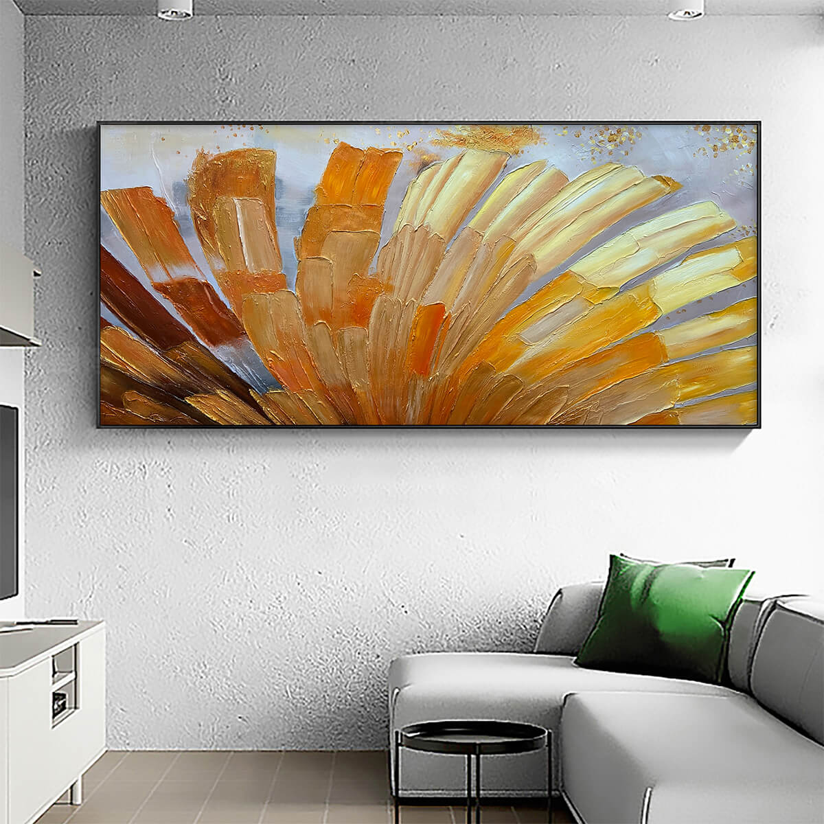 GOLDEN RADIANCE: Abstract Gold Textured Impasto Oil Painting