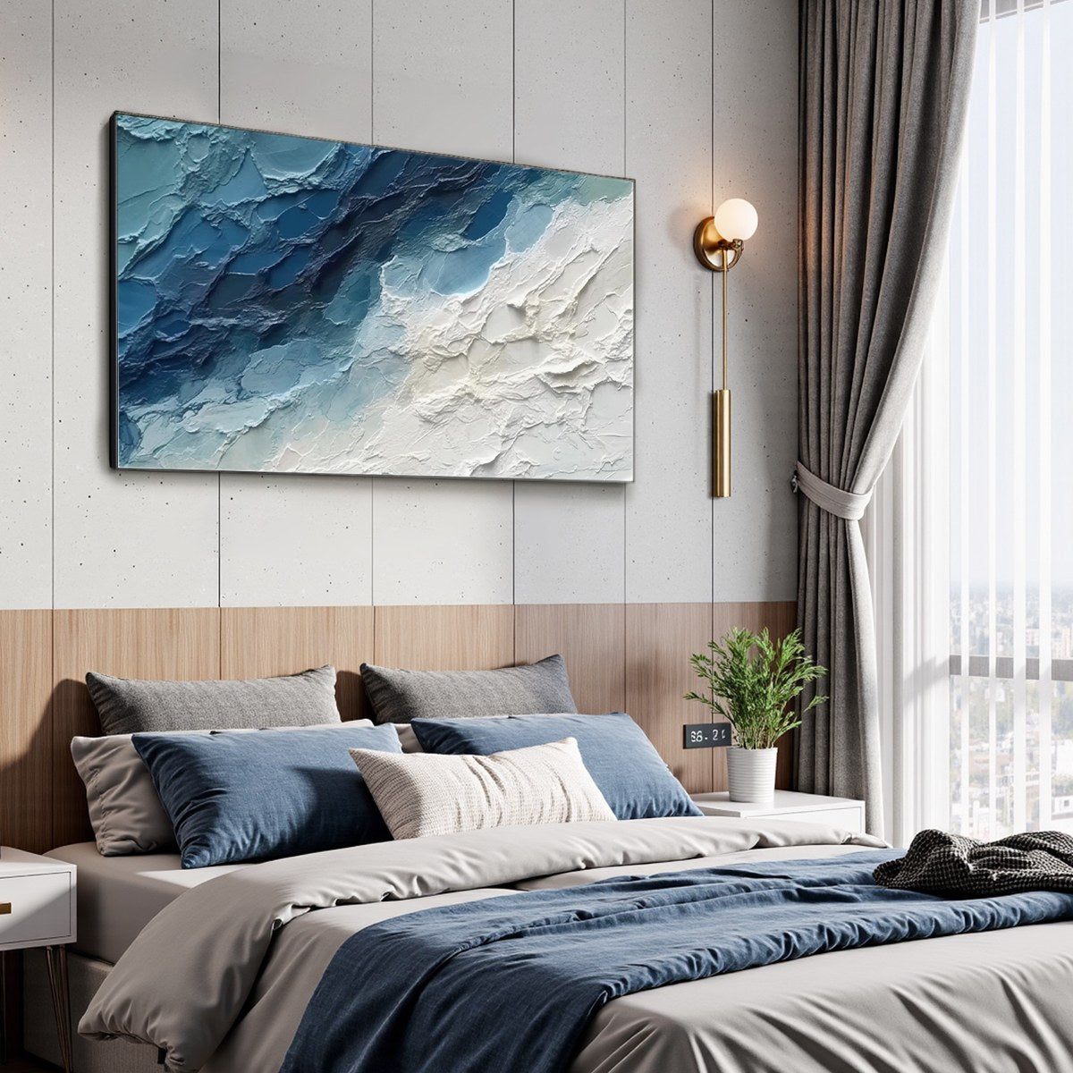 GOLDEN SURGE: Textured Impasto Ocean Sunrise Wave Oil Painting