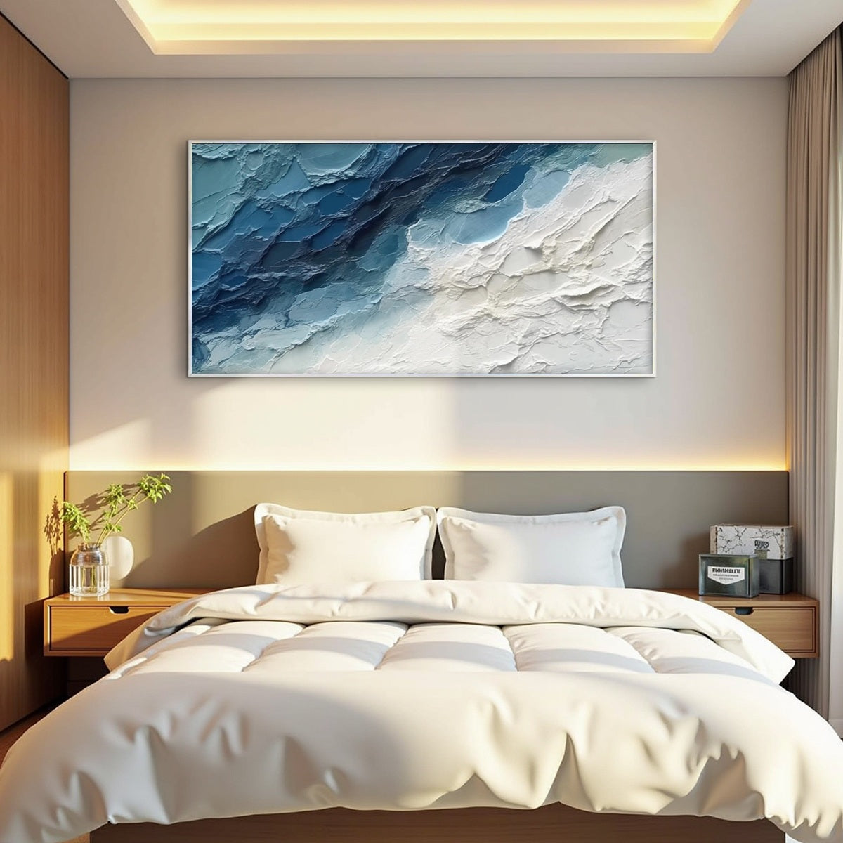 GOLDEN SURGE: Textured Impasto Ocean Sunrise Wave Oil Painting