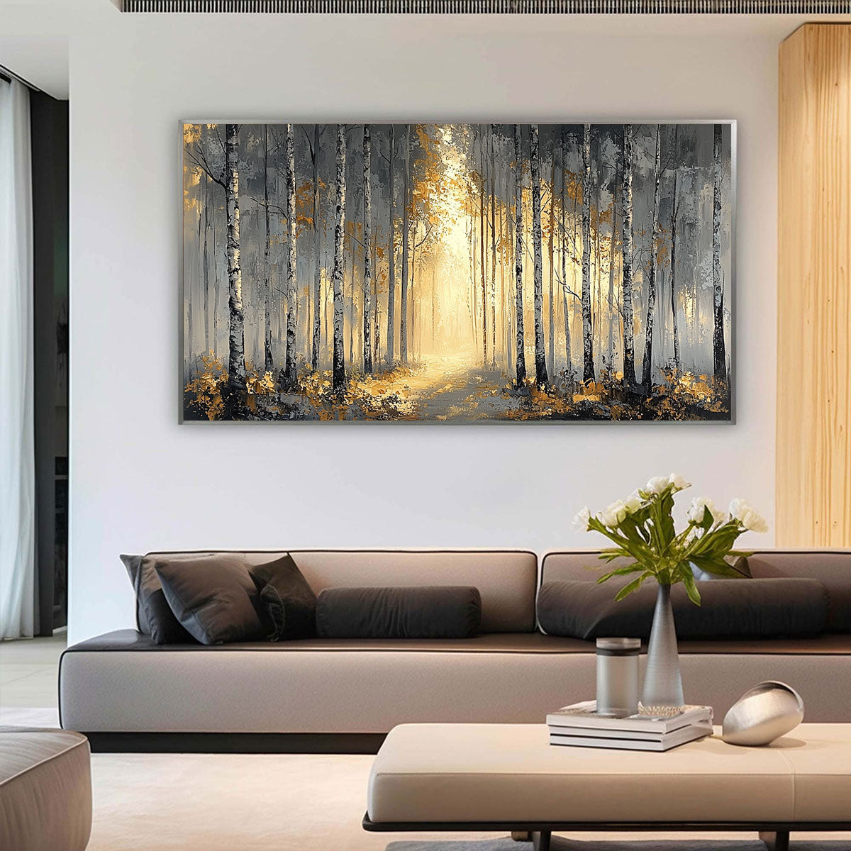 GOLDEN WOODS: Atmospheric Forest Landscape Oil Painting