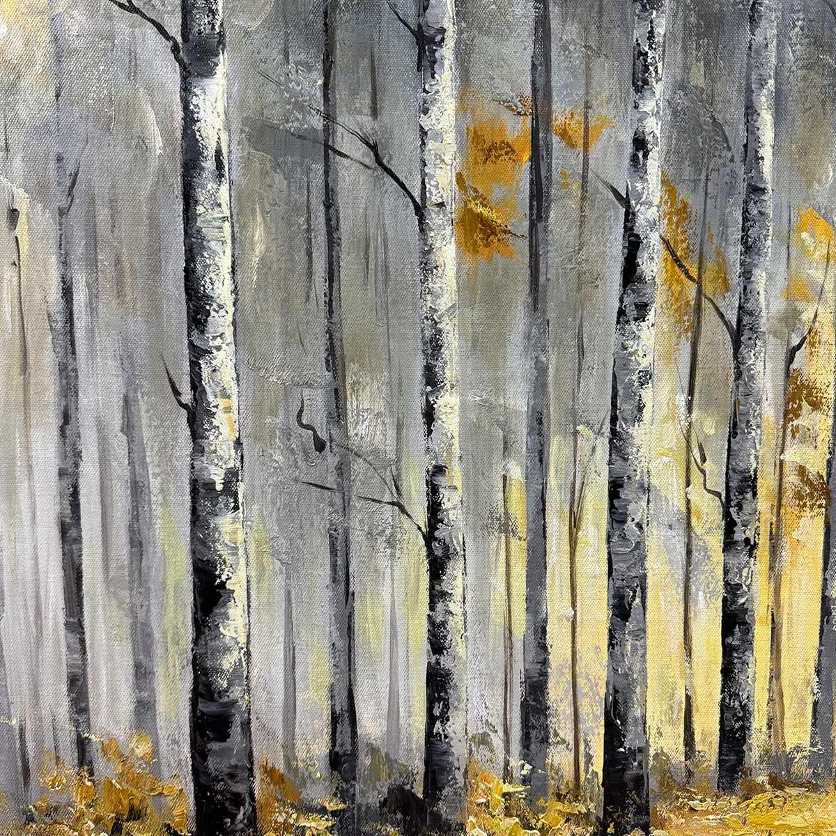 GOLDEN WOODS: Atmospheric Forest Landscape Oil Painting