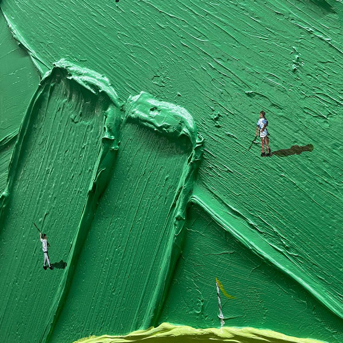 GREEN SWING: Textured Impasto Golf Scene Painting
