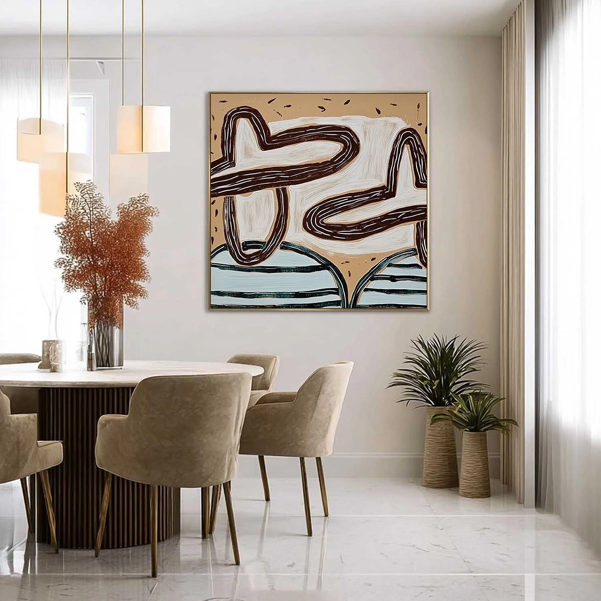 GROUNDED FLOW: Wabi Sabi Inspired Abstract Painting with Earthy Tones