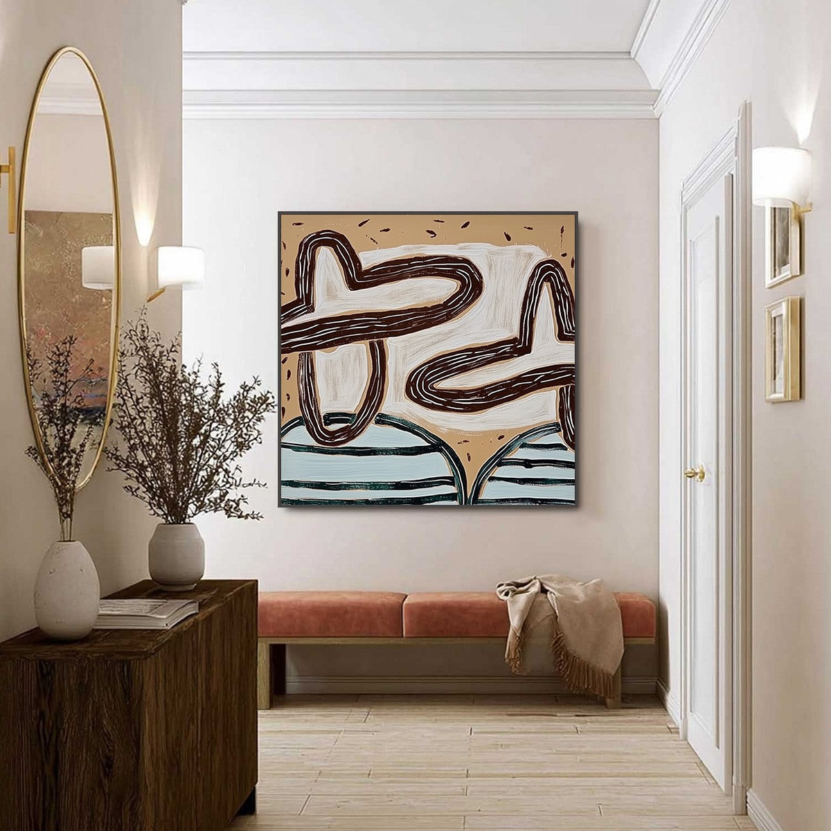 GROUNDED FLOW: Wabi Sabi Inspired Abstract Painting with Earthy Tones