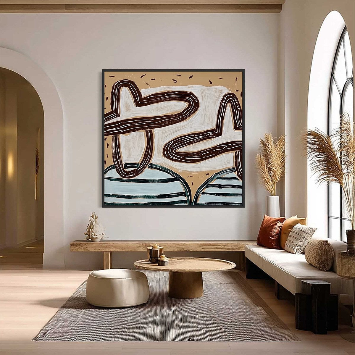 GROUNDED FLOW: Wabi Sabi Inspired Abstract Painting with Earthy Tones