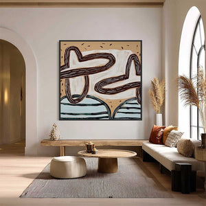 GROUNDED FLOW: Wabi Sabi Inspired Abstract Painting with Earthy Tones