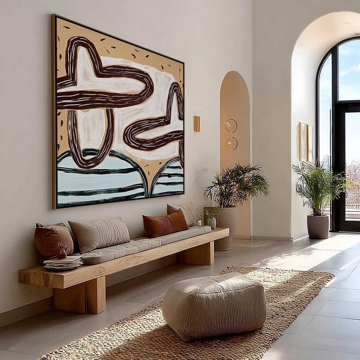 GROUNDED FLOW: Wabi Sabi Inspired Abstract Painting with Earthy Tones