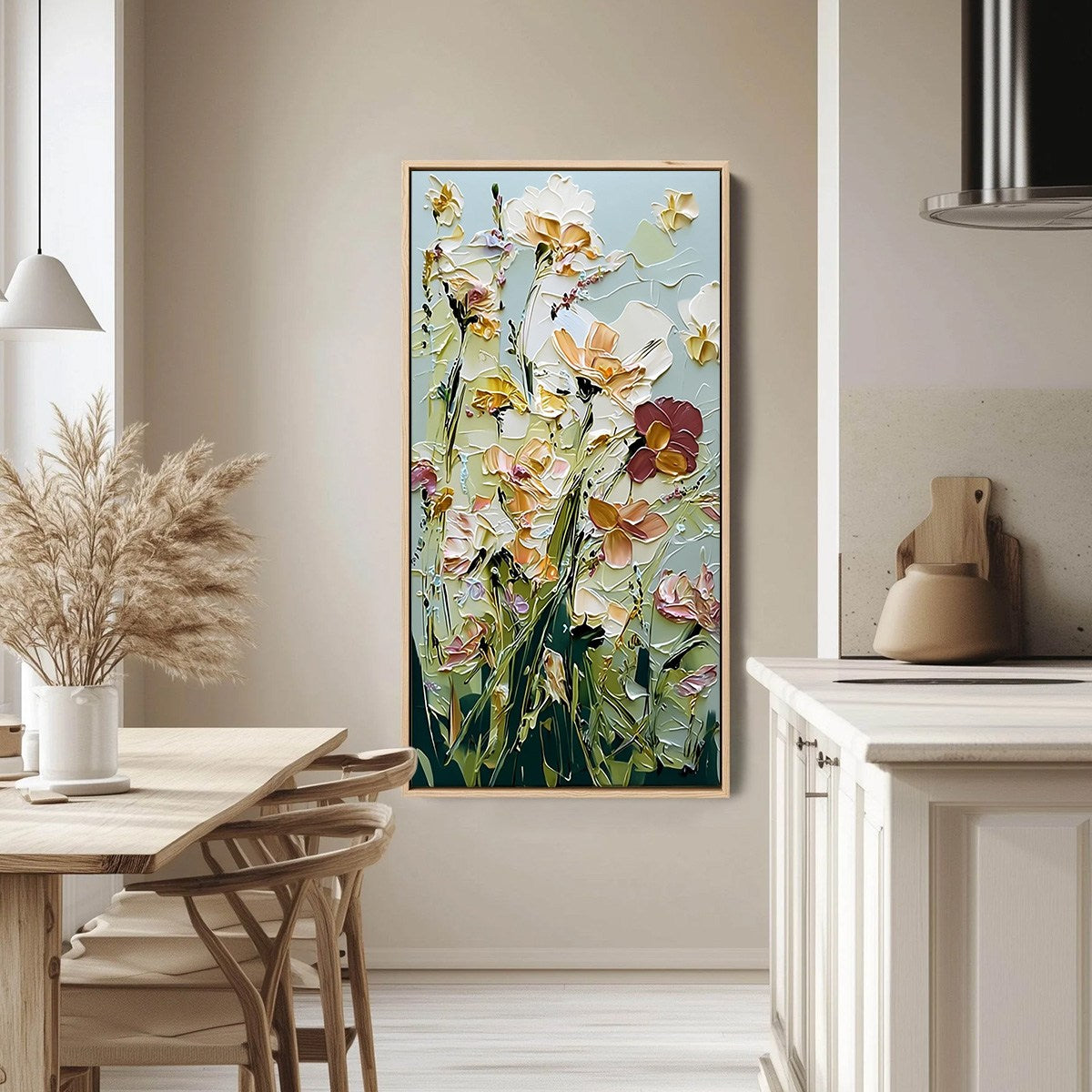 Garden Serenade Impasto Floral Painting | Textured Oil Wall Art