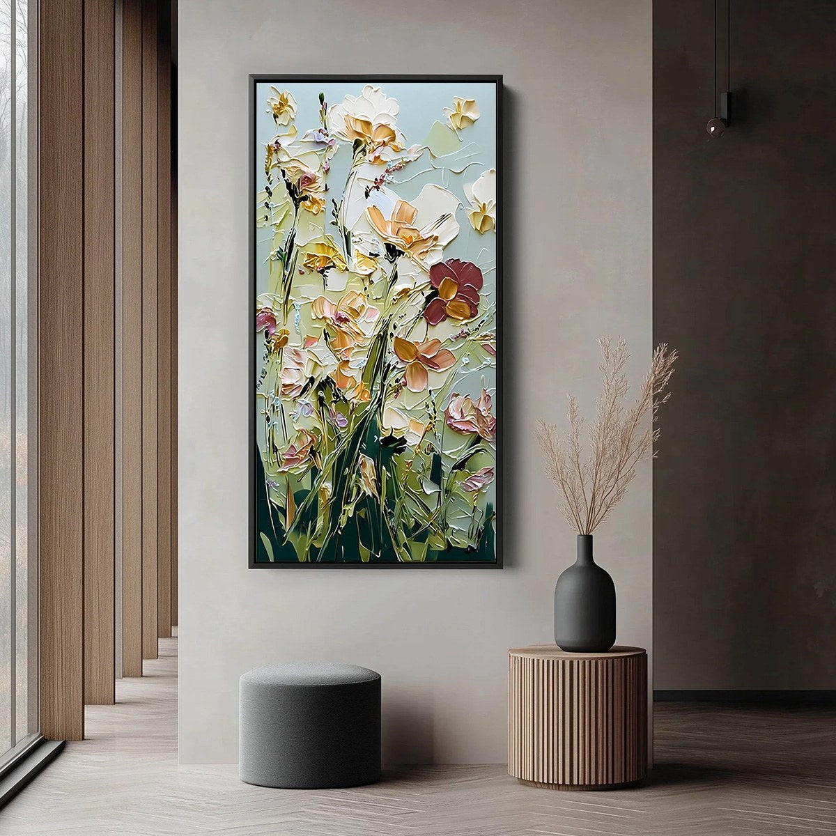Garden Serenade Impasto Floral Painting | Textured Oil Wall Art