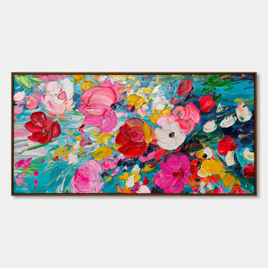 Ready to Ship ｜Hand-Painted Floral Oil Painting - Vibrant Garden Art