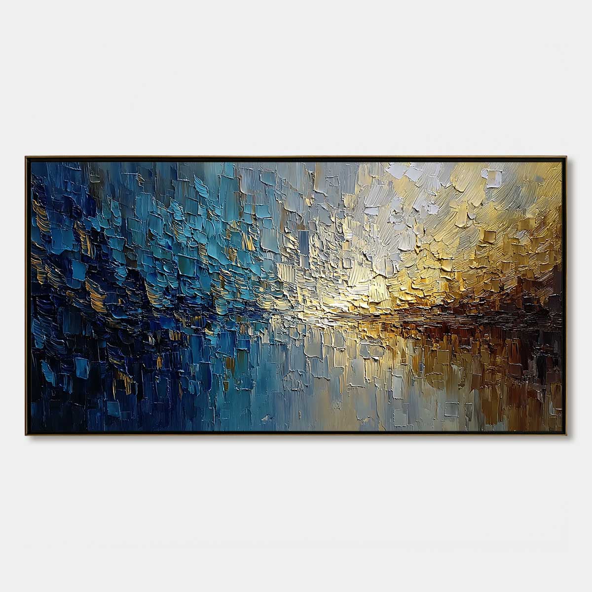 HARBOR DAWN: Heavy Texture Abstract Cityscape Oil Painting