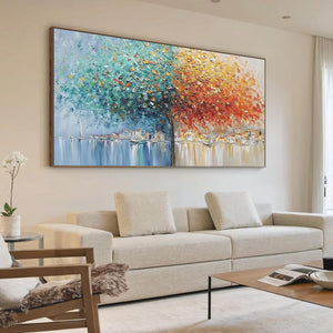 HARBOR OF HUES: Textured Palette Knife Painting of a Coastal Town
