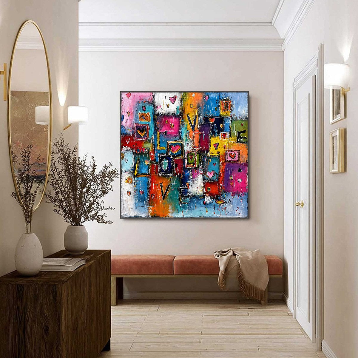 HEARTBEAT SYMPHONY: Colorful Abstract Love & Hearts Impasto Painting