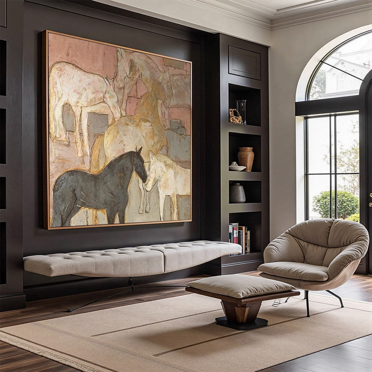 HERD WHISPERS: Figurative Textured Horse Painting