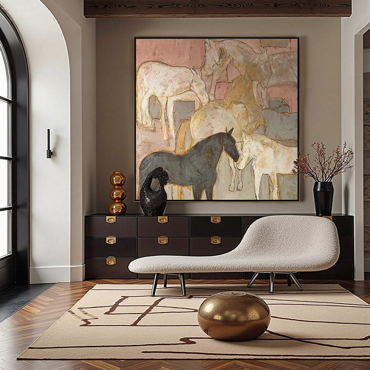 HERD WHISPERS: Figurative Textured Horse Painting