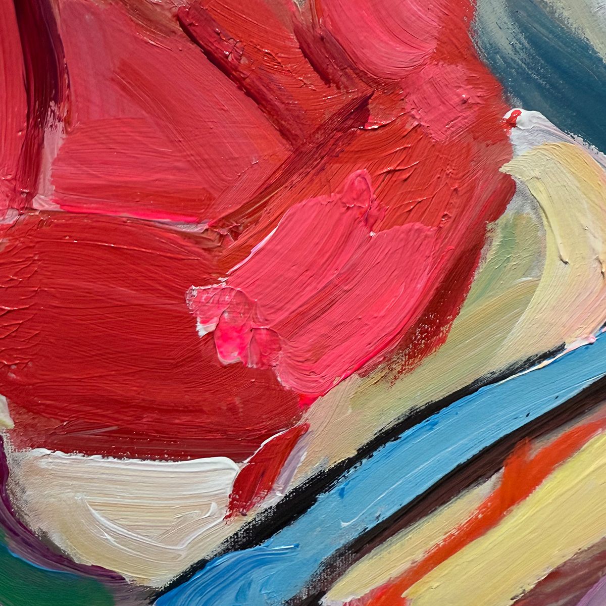 
HEXAGONAL HARMONY Textured Abstract Impasto Oil Painting