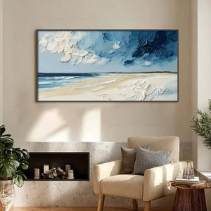 HORIZON'S BREATH: Textured Impasto Coastal Landscape Oil Painting