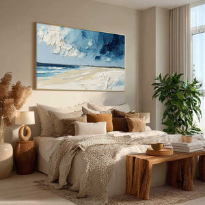 HORIZON'S BREATH: Textured Impasto Coastal Landscape Oil Painting