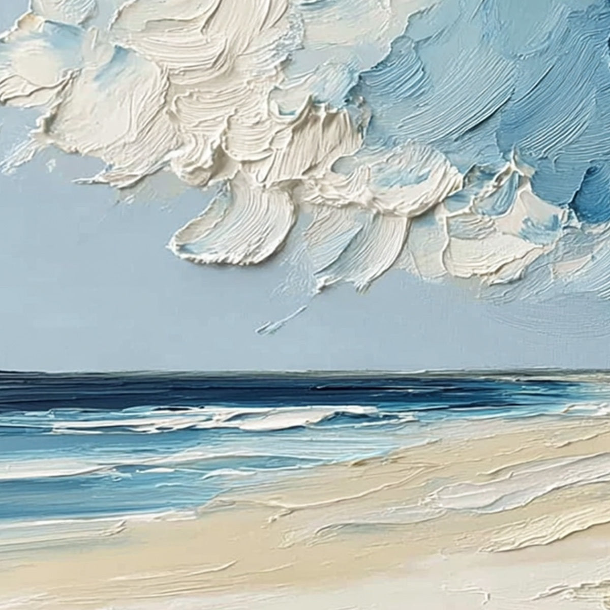 HORIZON'S BREATH: Textured Impasto Coastal Landscape Oil Painting