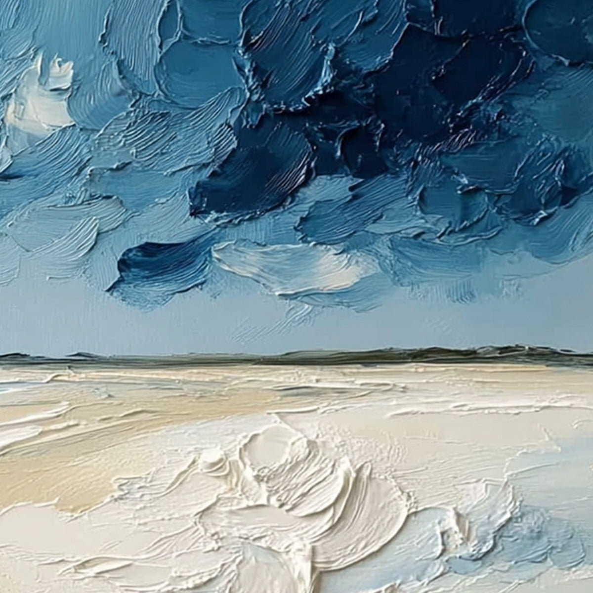 HORIZON'S BREATH: Textured Impasto Coastal Landscape Oil Painting