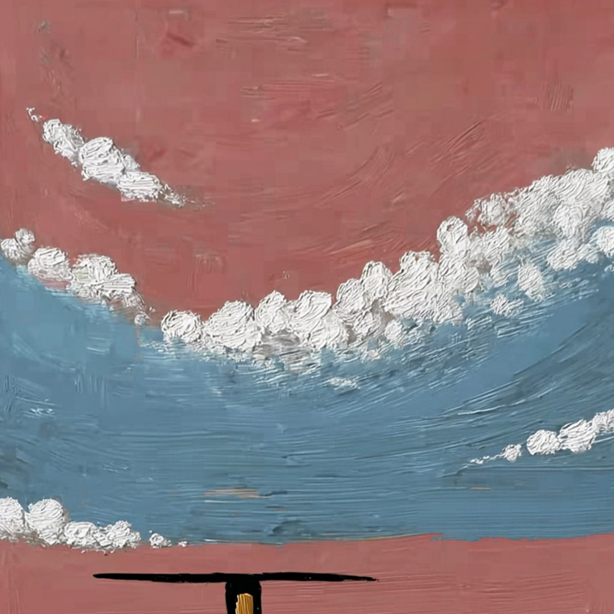 HORIZON'S EDGE: Textured Minimalist Abstract Seascape Painting