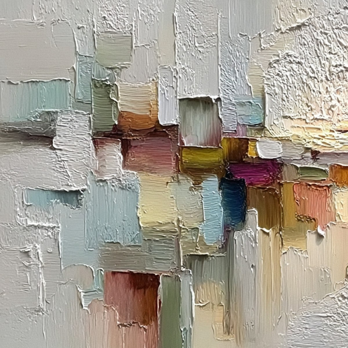 HORIZON'S EMBRACE: Heavily Textured Abstract Seascape Oil Painting