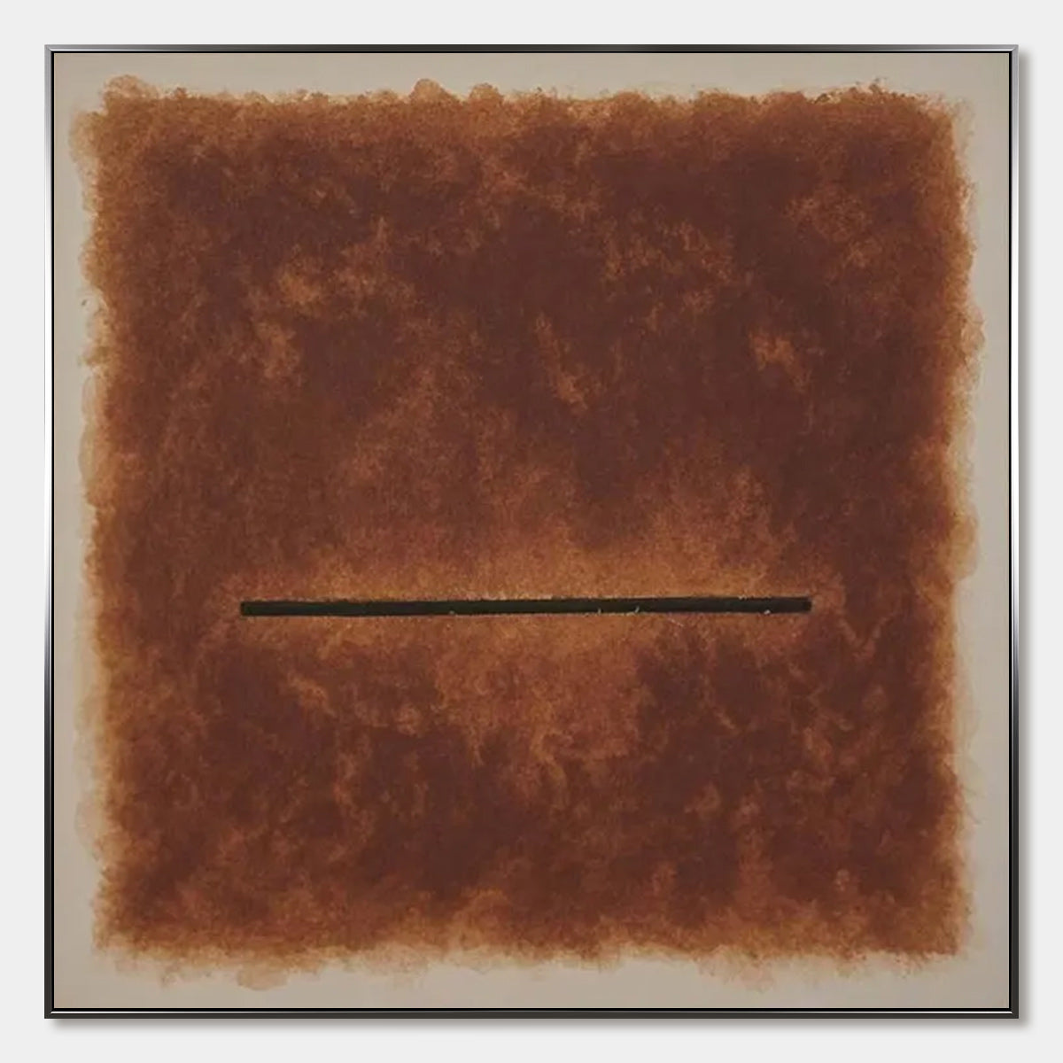 HORIZON Textured Minimalist Abstract Brown Oil Painting