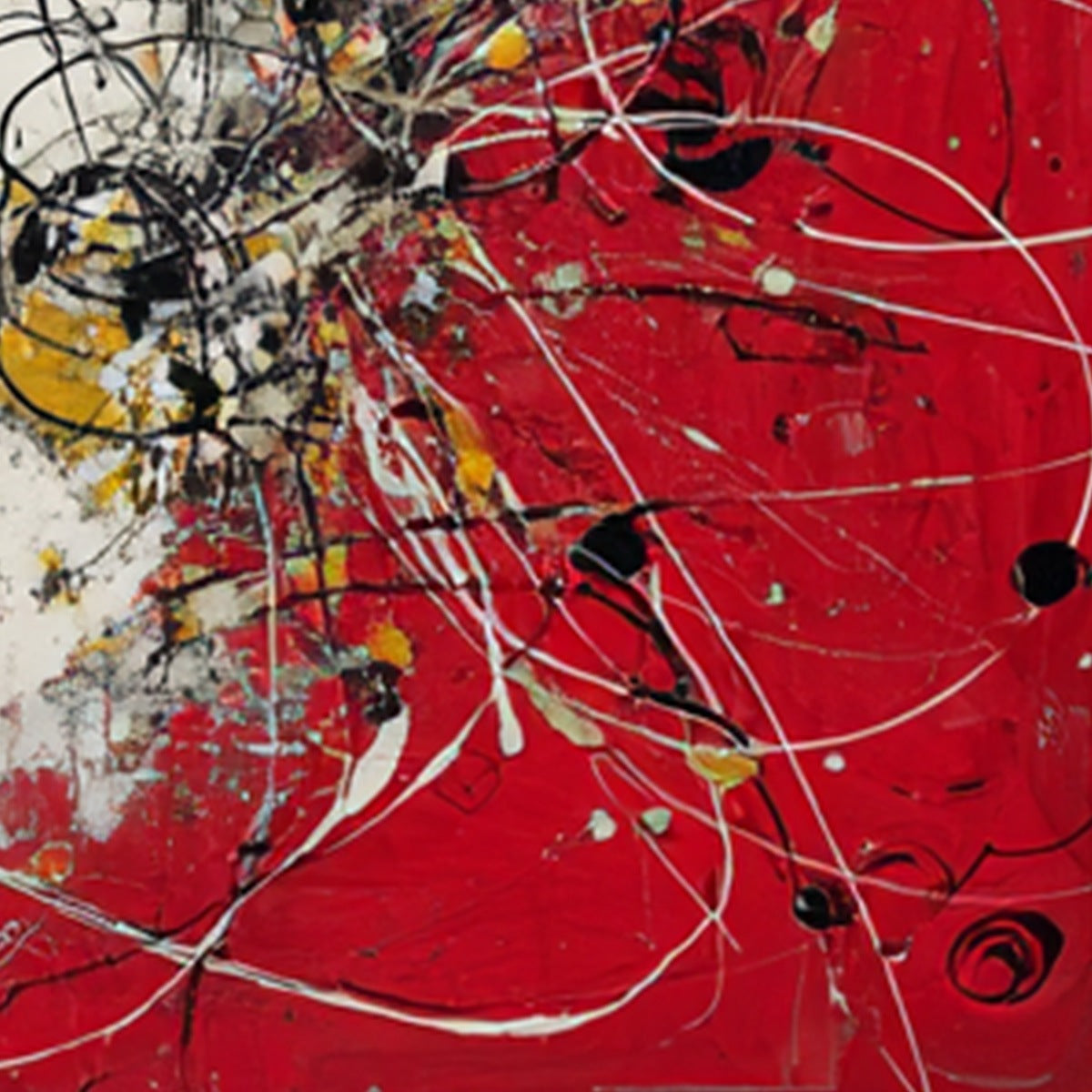 IGNITION: Bold Red and Black Abstract Expressionist Wall Art