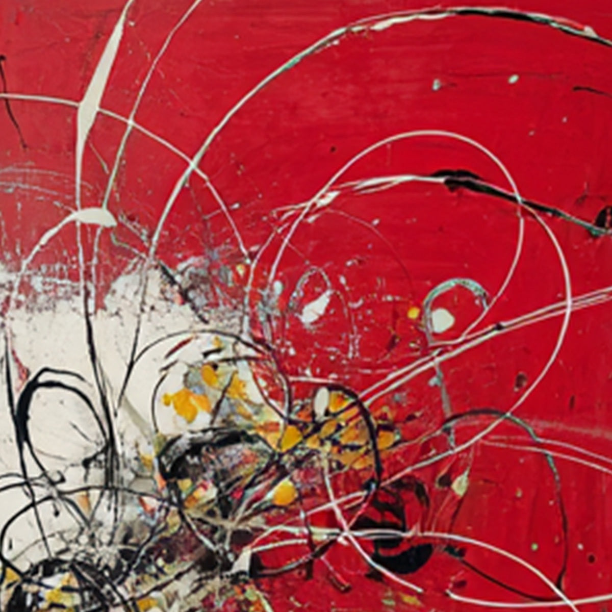 IGNITION: Bold Red and Black Abstract Expressionist Wall Art