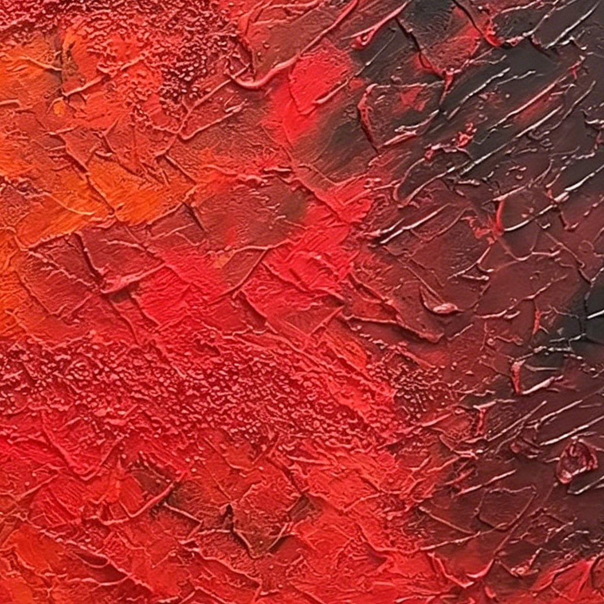 Inferno | Large Red Black Abstract Impasto Painting – MontCarta