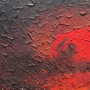 INFERNO Large Textured Red & Black Abstract Impasto Modern Wall Art
