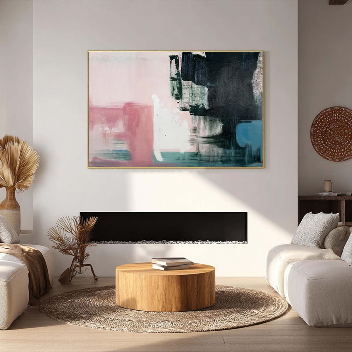 INK & BLOSSOM: Minimalist Abstract Color-Block Oil Painting