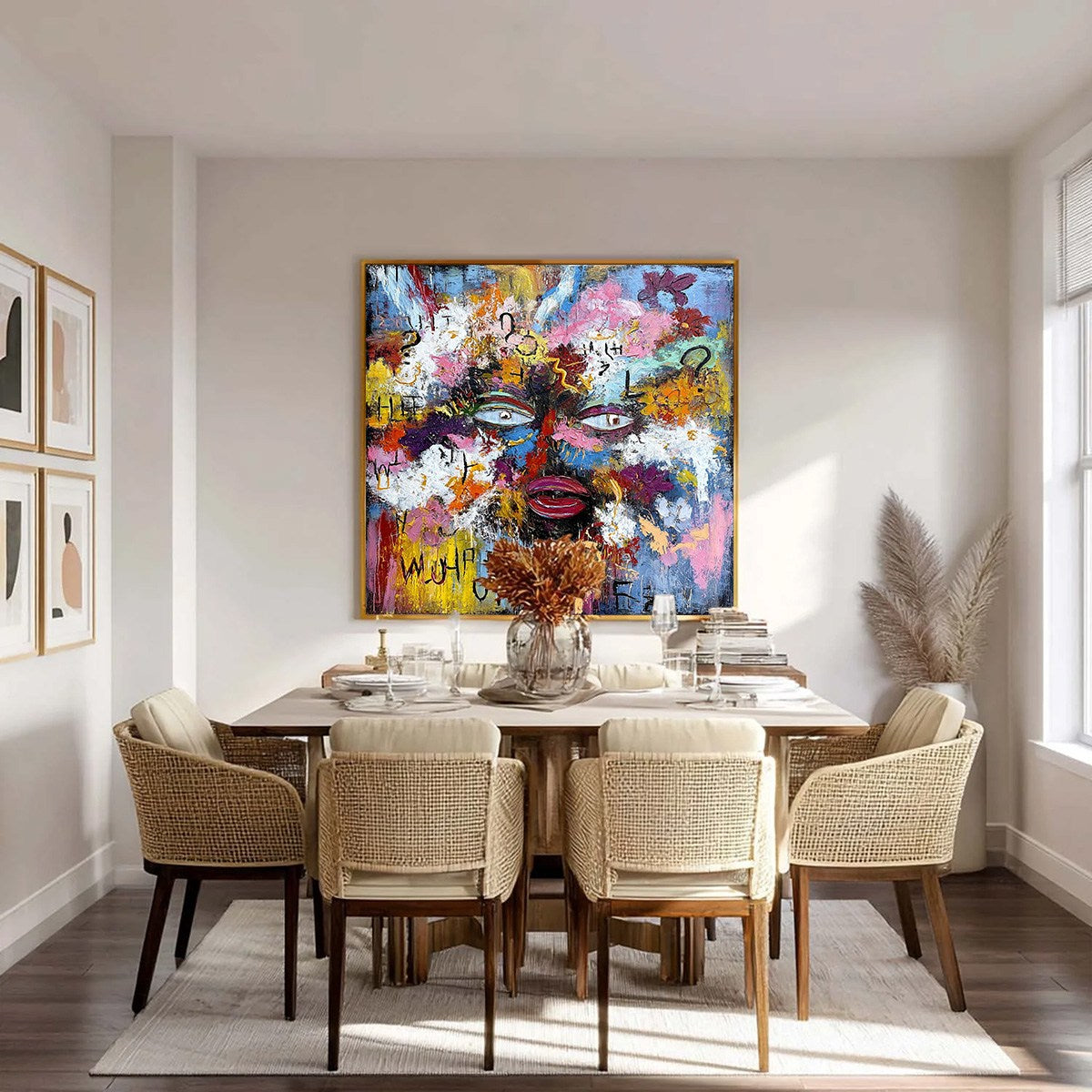 INNER DIALOGUE: Colorful Abstract Portrait Impasto Wall Art