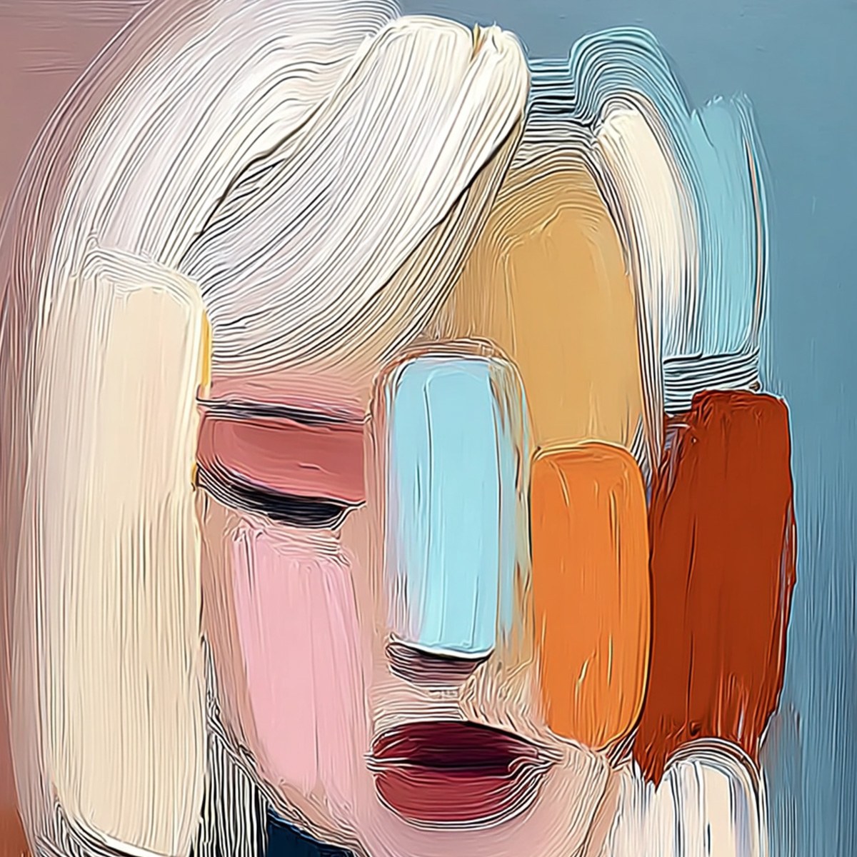 INNER GAZE: Colorful Abstract Figurative Portrait Painting