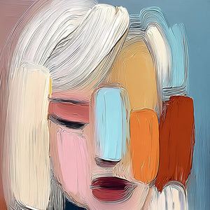 INNER GAZE: Colorful Abstract Figurative Portrait Painting