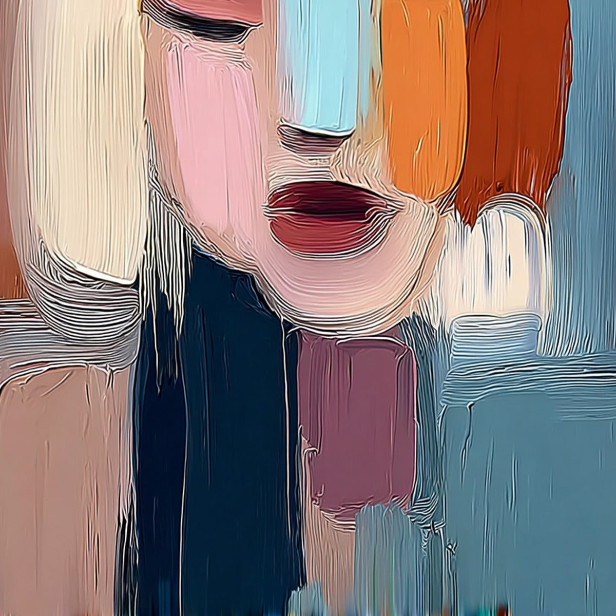 INNER GAZE: Colorful Abstract Figurative Portrait Painting