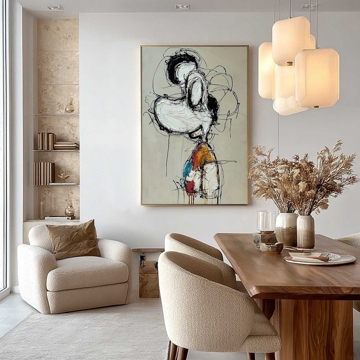 INNER MONOLOGUE: Expressive Abstract Figurative Impasto Wall Art