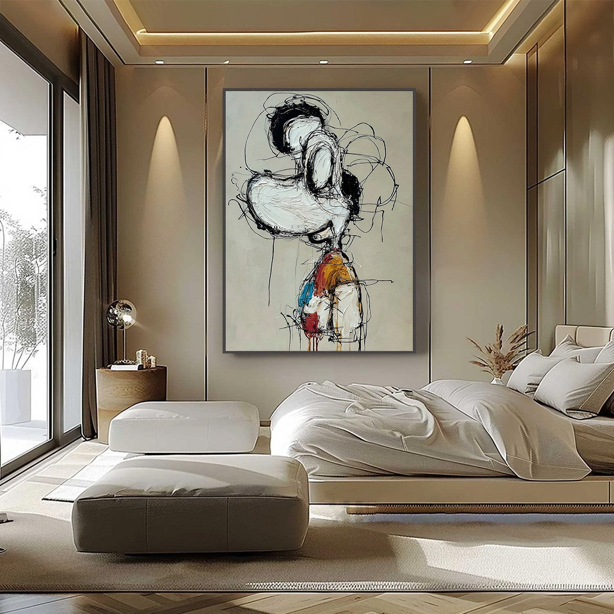 INNER MONOLOGUE: Expressive Abstract Figurative Impasto Wall Art