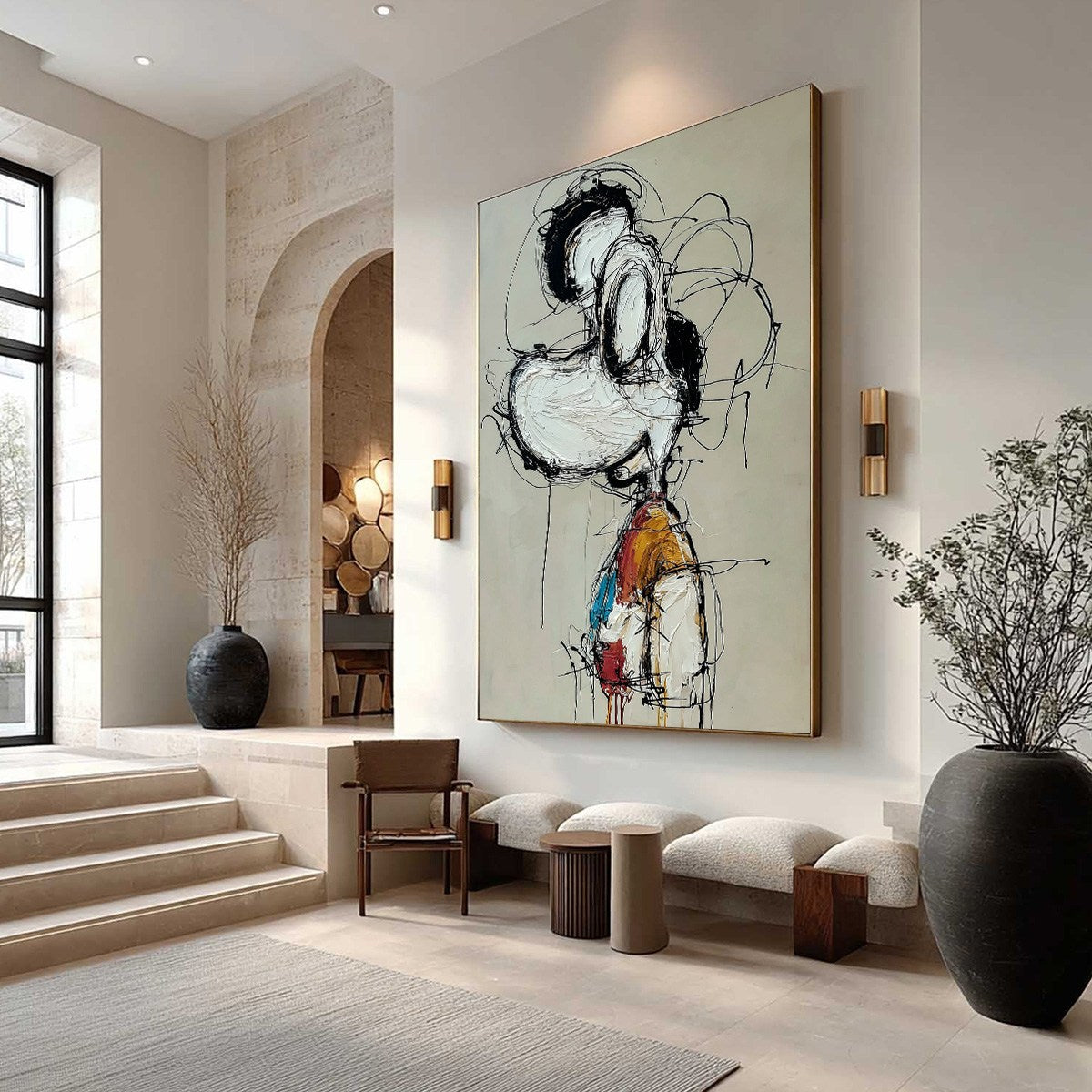 INNER MONOLOGUE: Expressive Abstract Figurative Impasto Wall Art