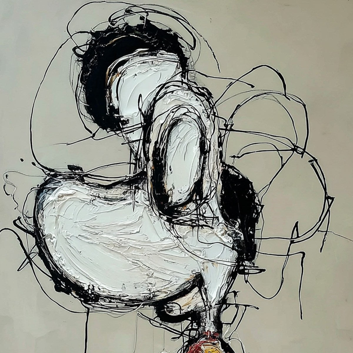 INNER MONOLOGUE: Expressive Abstract Figurative Impasto Wall Art