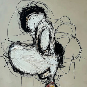 INNER MONOLOGUE: Expressive Abstract Figurative Impasto Wall Art