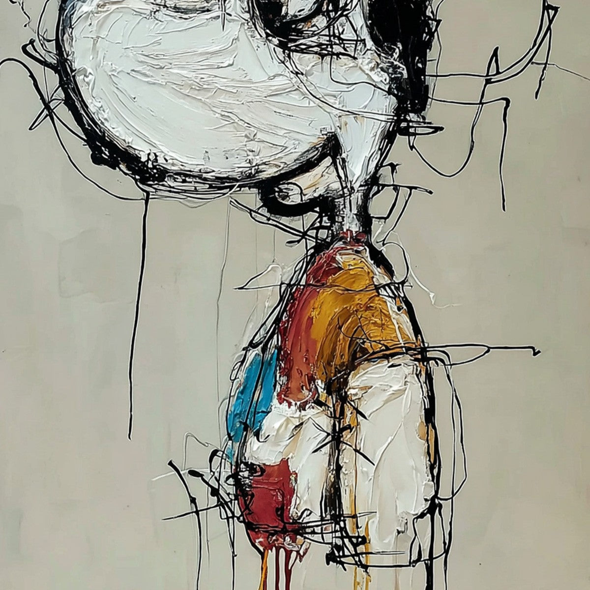 INNER MONOLOGUE: Expressive Abstract Figurative Impasto Wall Art