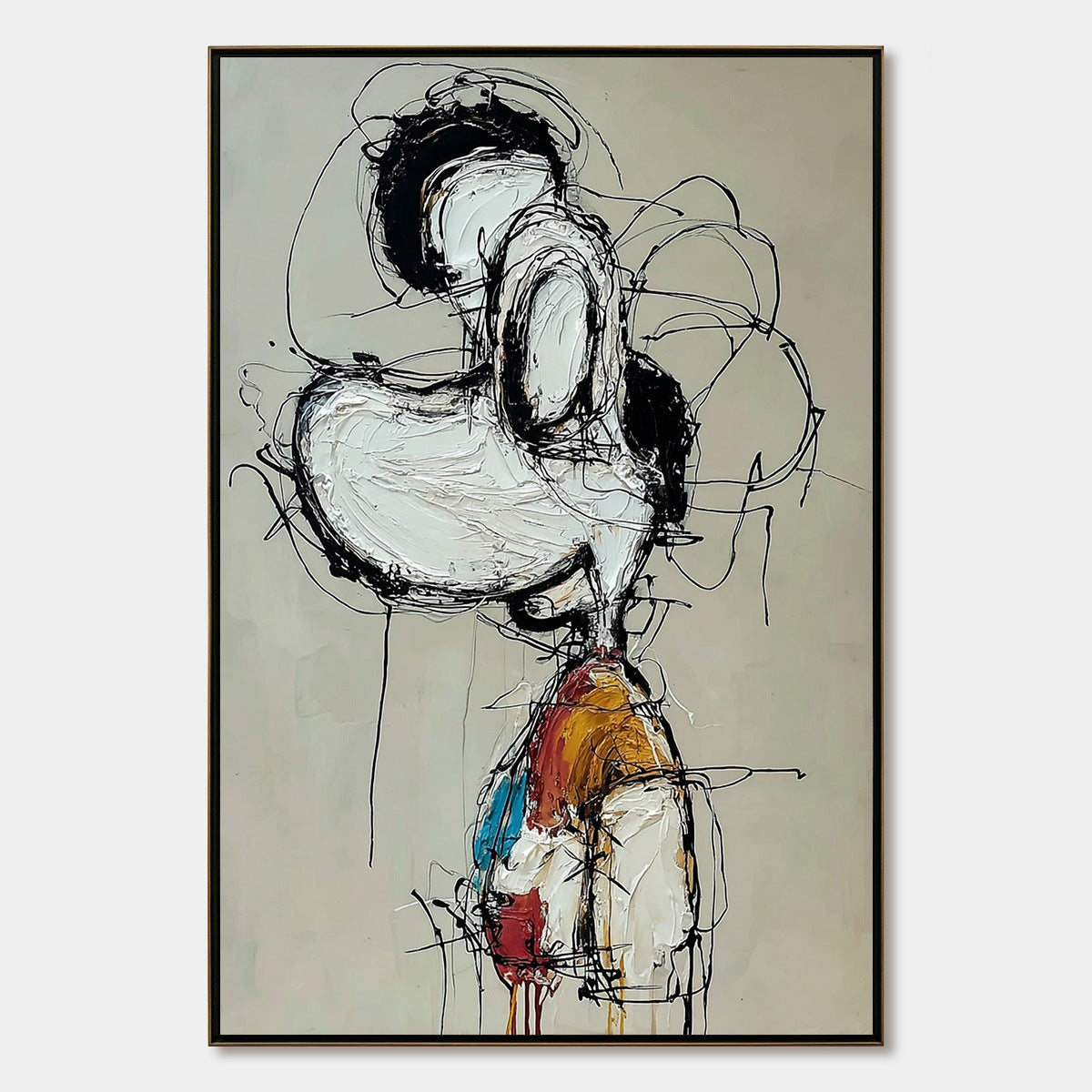 INNER MONOLOGUE: Expressive Abstract Figurative Impasto Wall Art