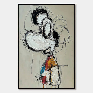INNER MONOLOGUE: Expressive Abstract Figurative Impasto Wall Art