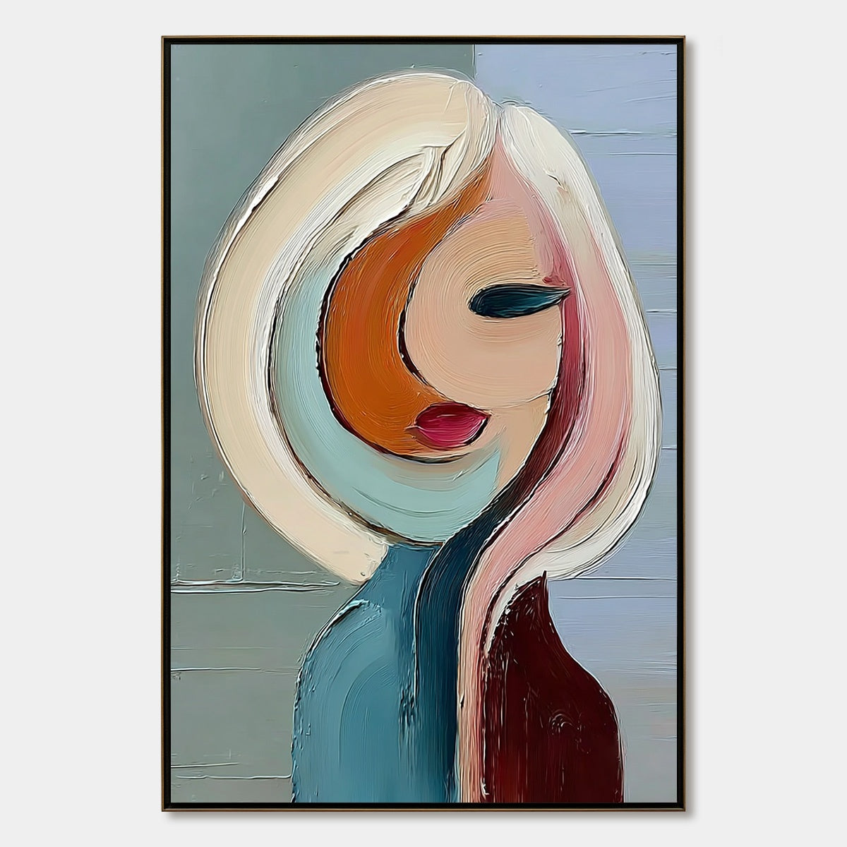 INNER WORLD: Textured Abstract Figurative Portrait Painting