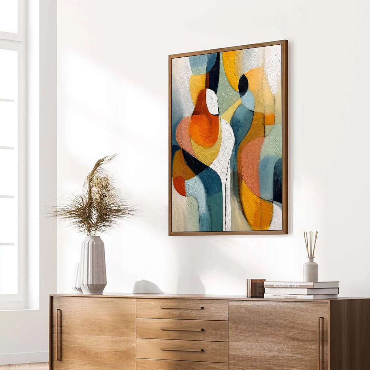 INTERPLAY: Colorful Textured Abstract Oil Painting for Modern Decor