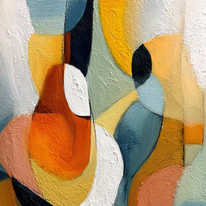INTERPLAY: Colorful Textured Abstract Oil Painting for Modern Decor