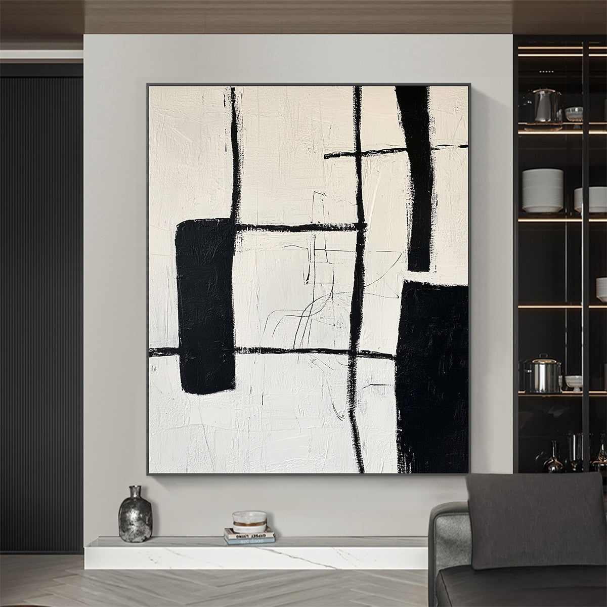 INTERSECTION: Textured Minimalist Abstract Oil Painting